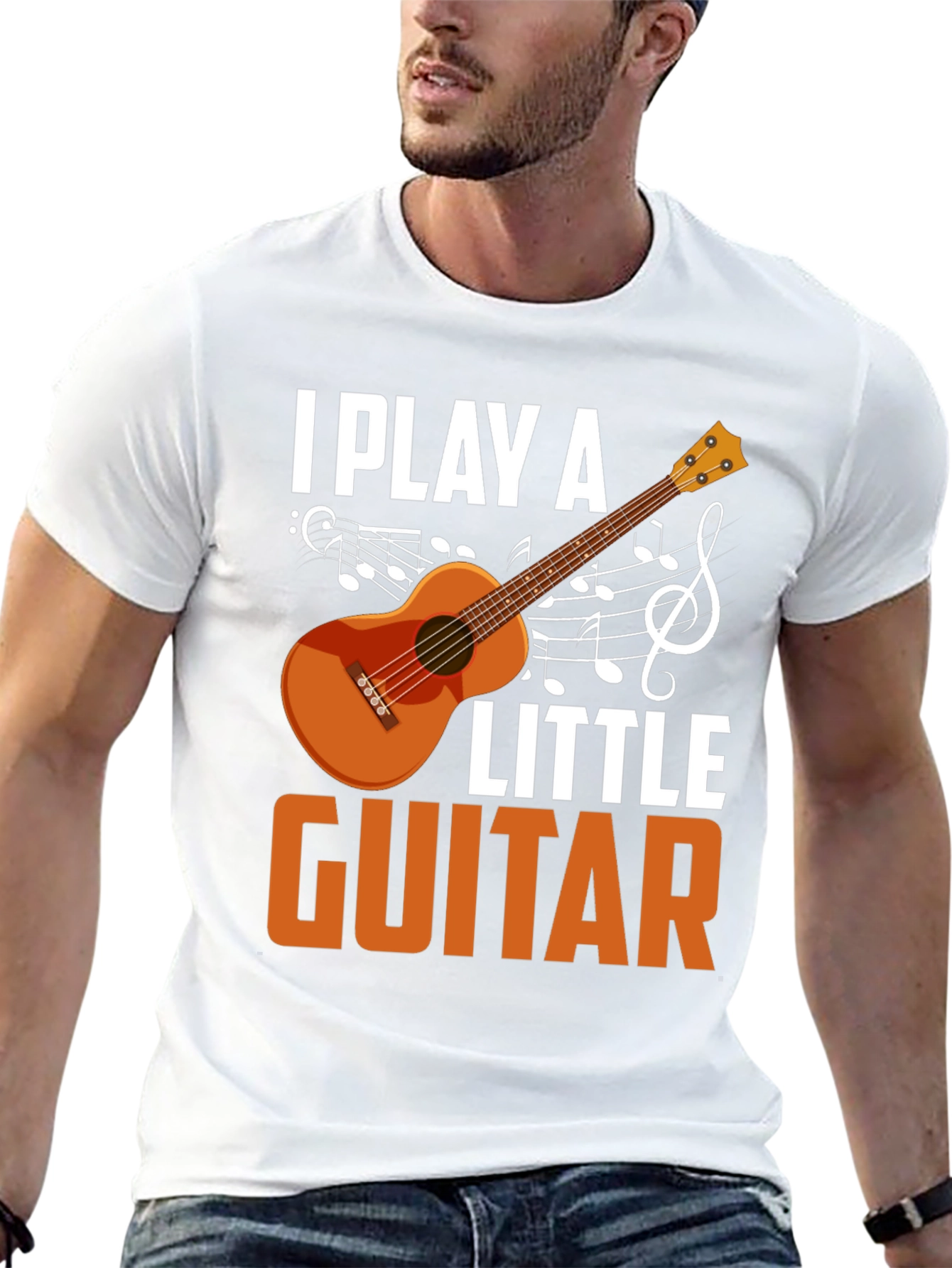 I Play a Little Guitar T-Shirt Music Lover Tee