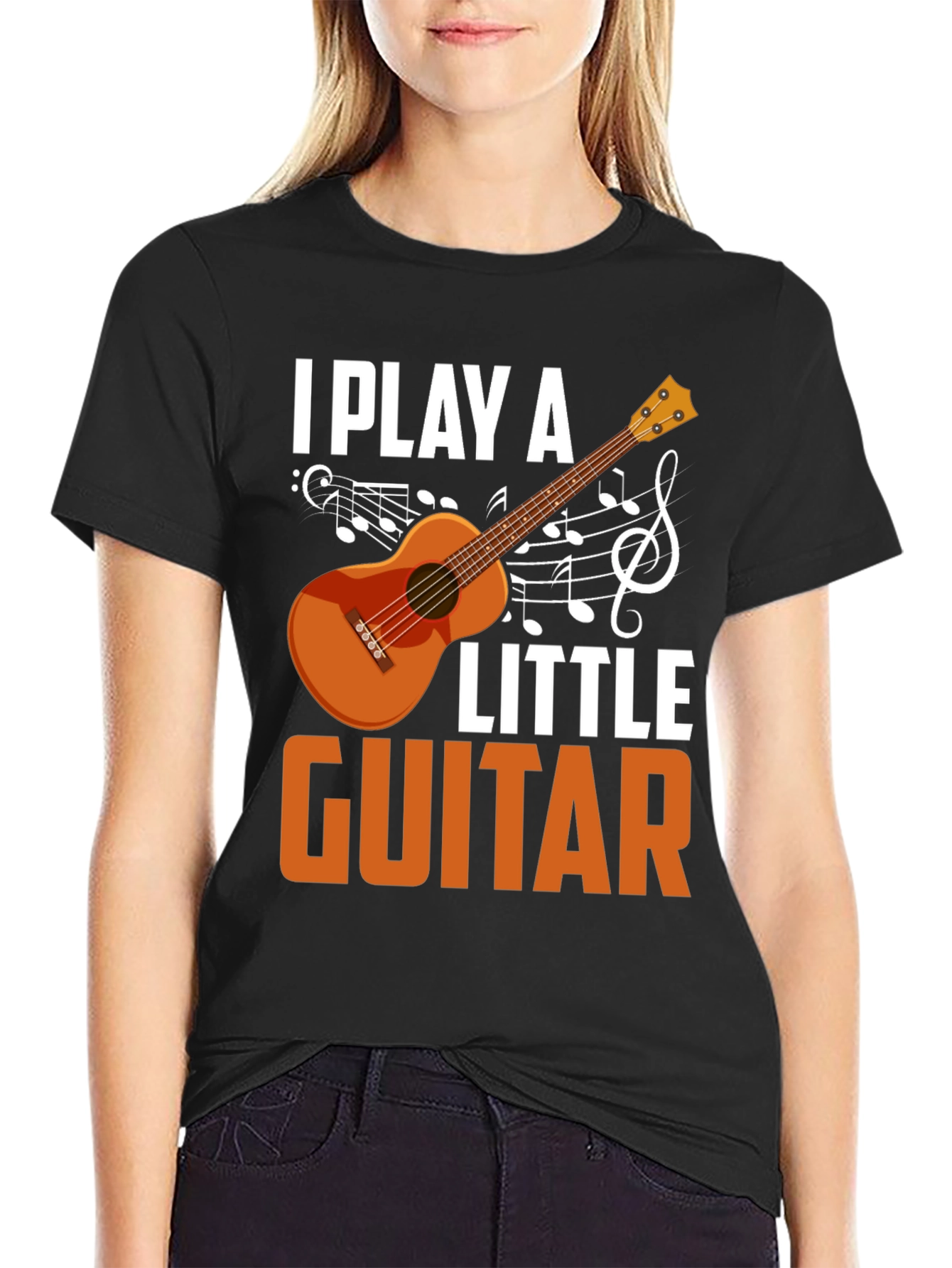 I Play a Little Guitar T-Shirt Music Lover Tee