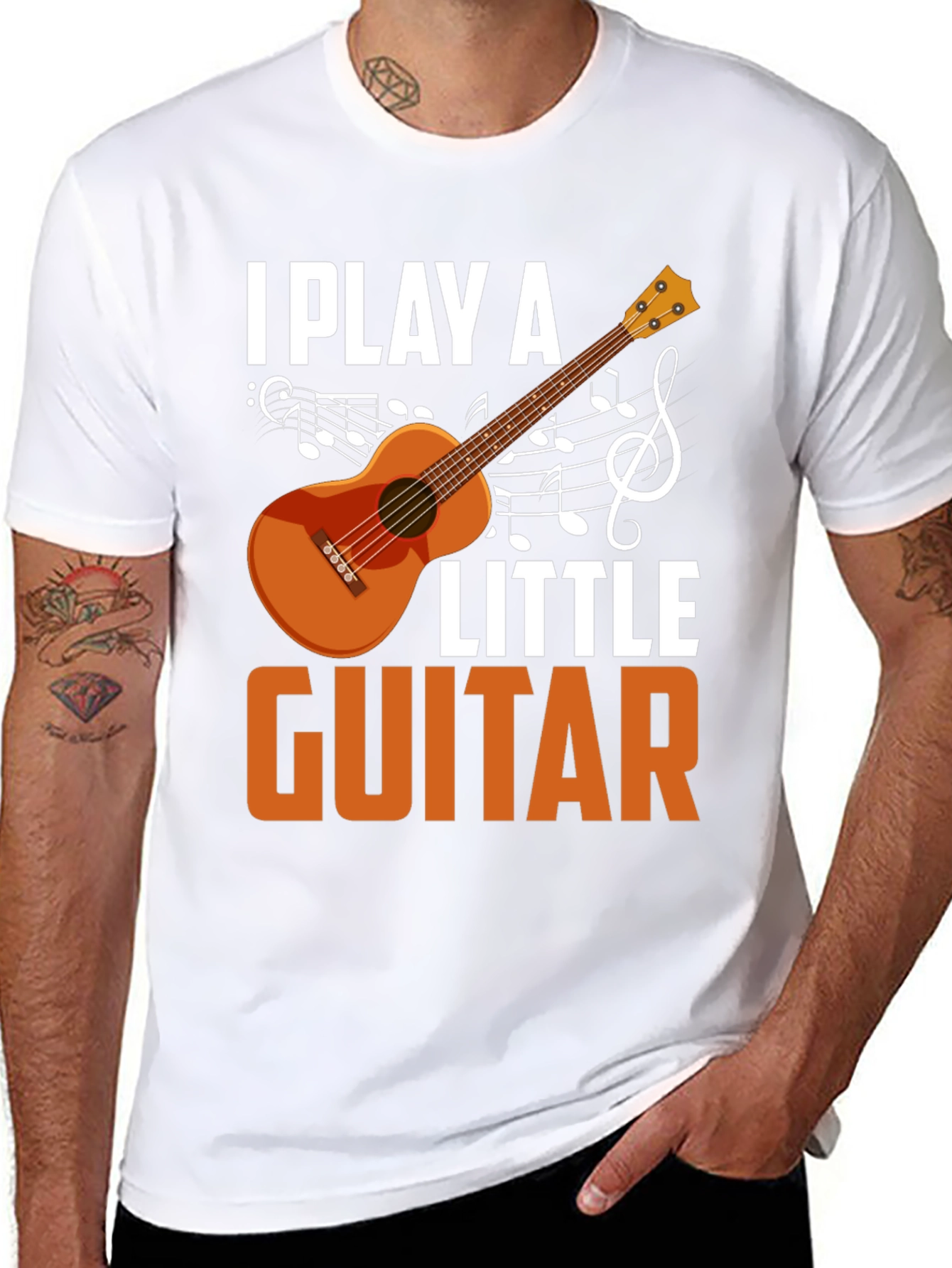 I Play a Little Guitar T-Shirt Music Lover Tee
