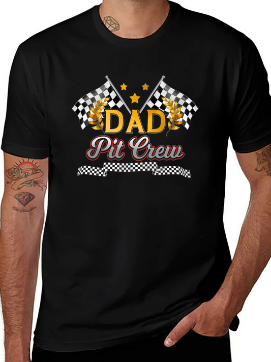 Dad Pit Crew Graphic T-Shirt - Racing Fan Apparel