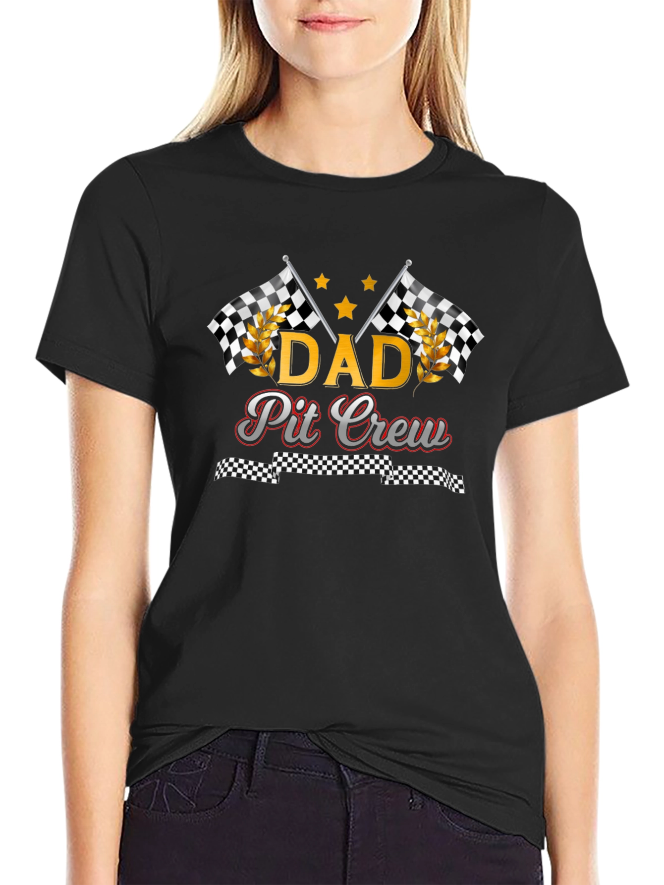 Dad Pit Crew Graphic T-Shirt - Racing Fan Apparel