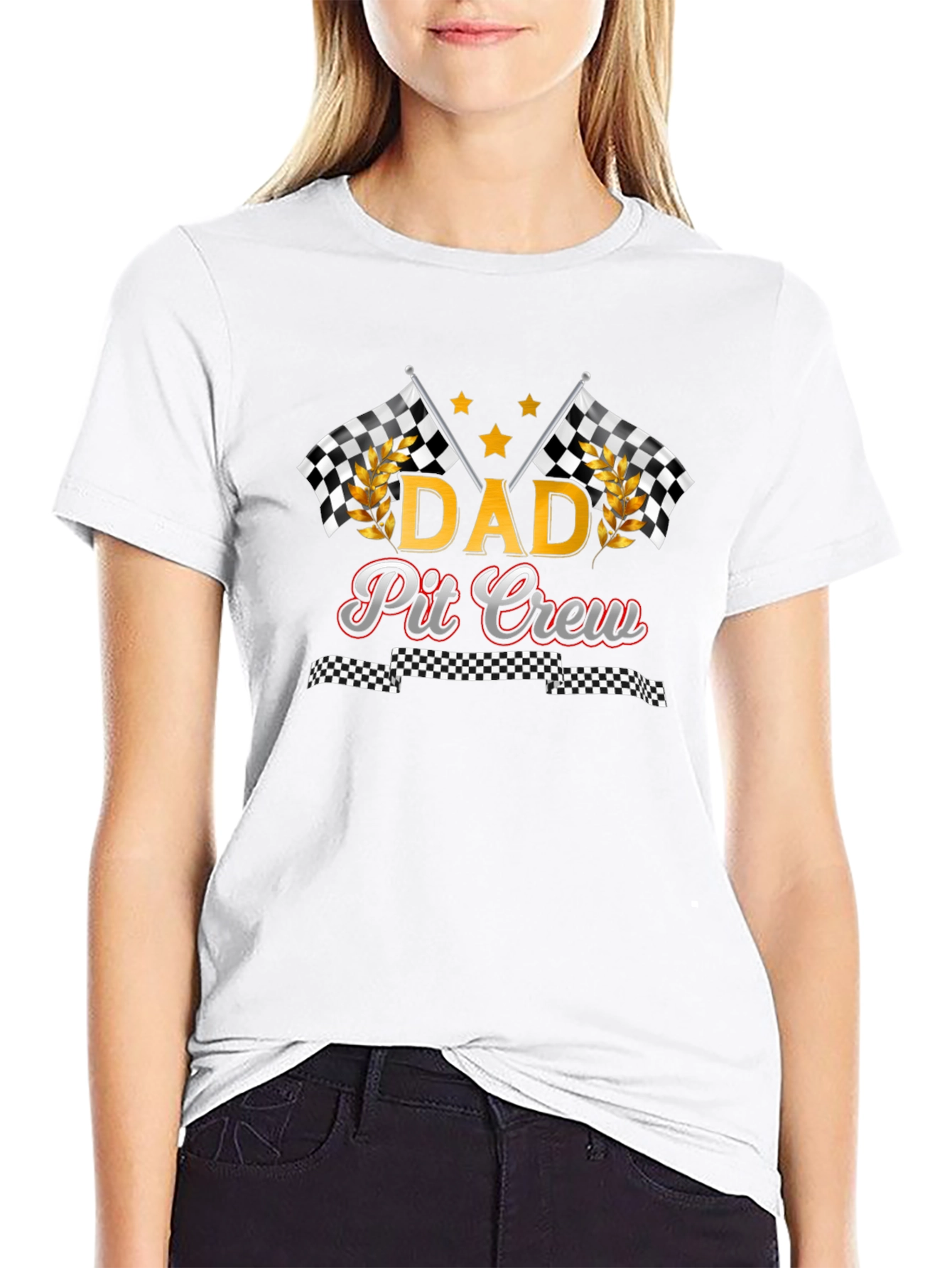 Dad Pit Crew Graphic T-Shirt - Racing Fan Apparel