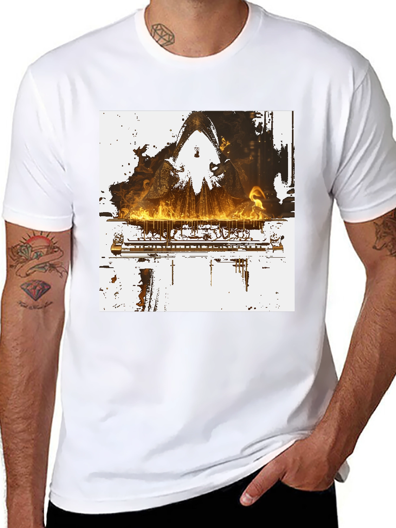 Piano on Fire Graphic Tee