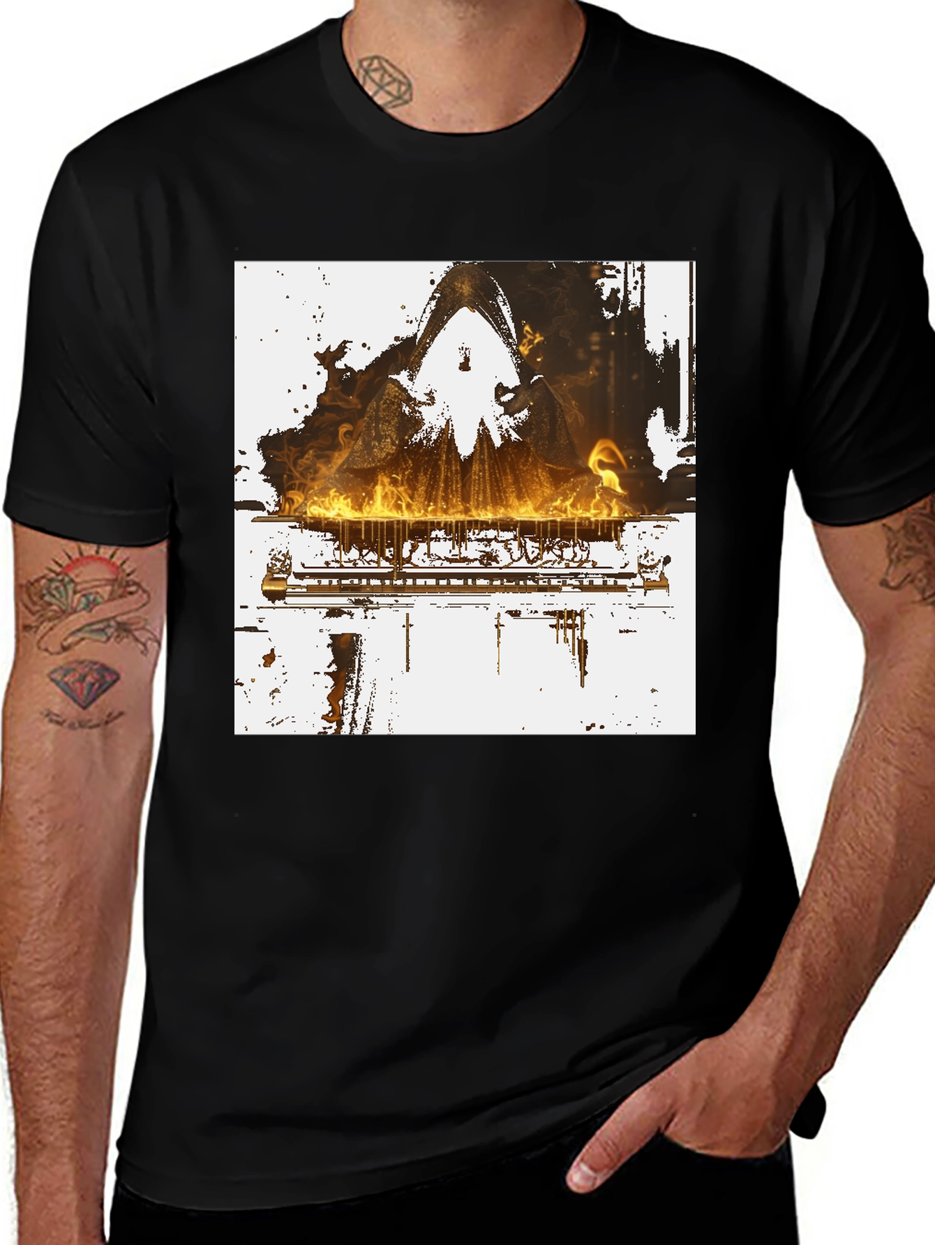 Piano on Fire Graphic Tee
