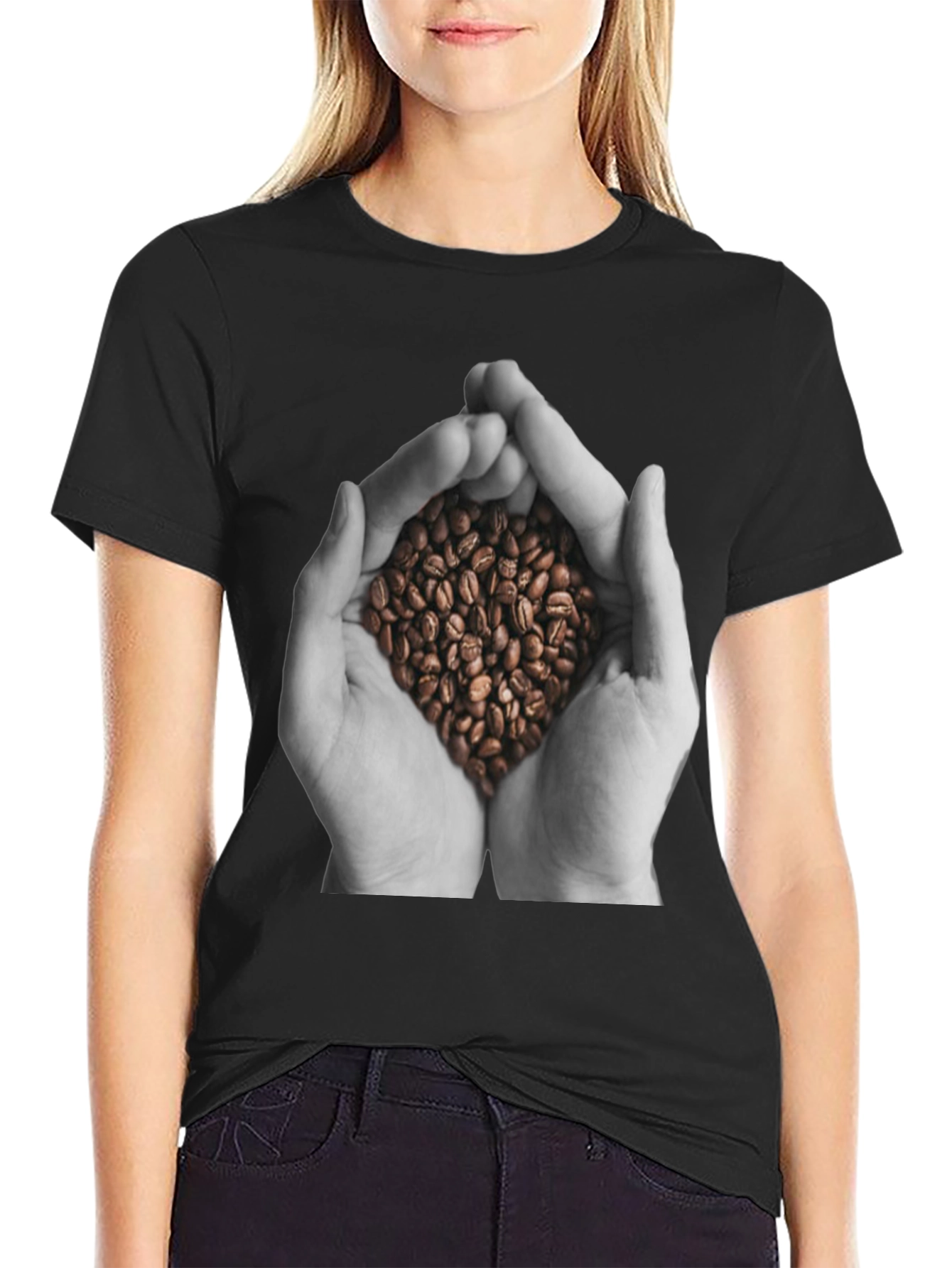 Coffee Bean Hand Graphic T-Shirt