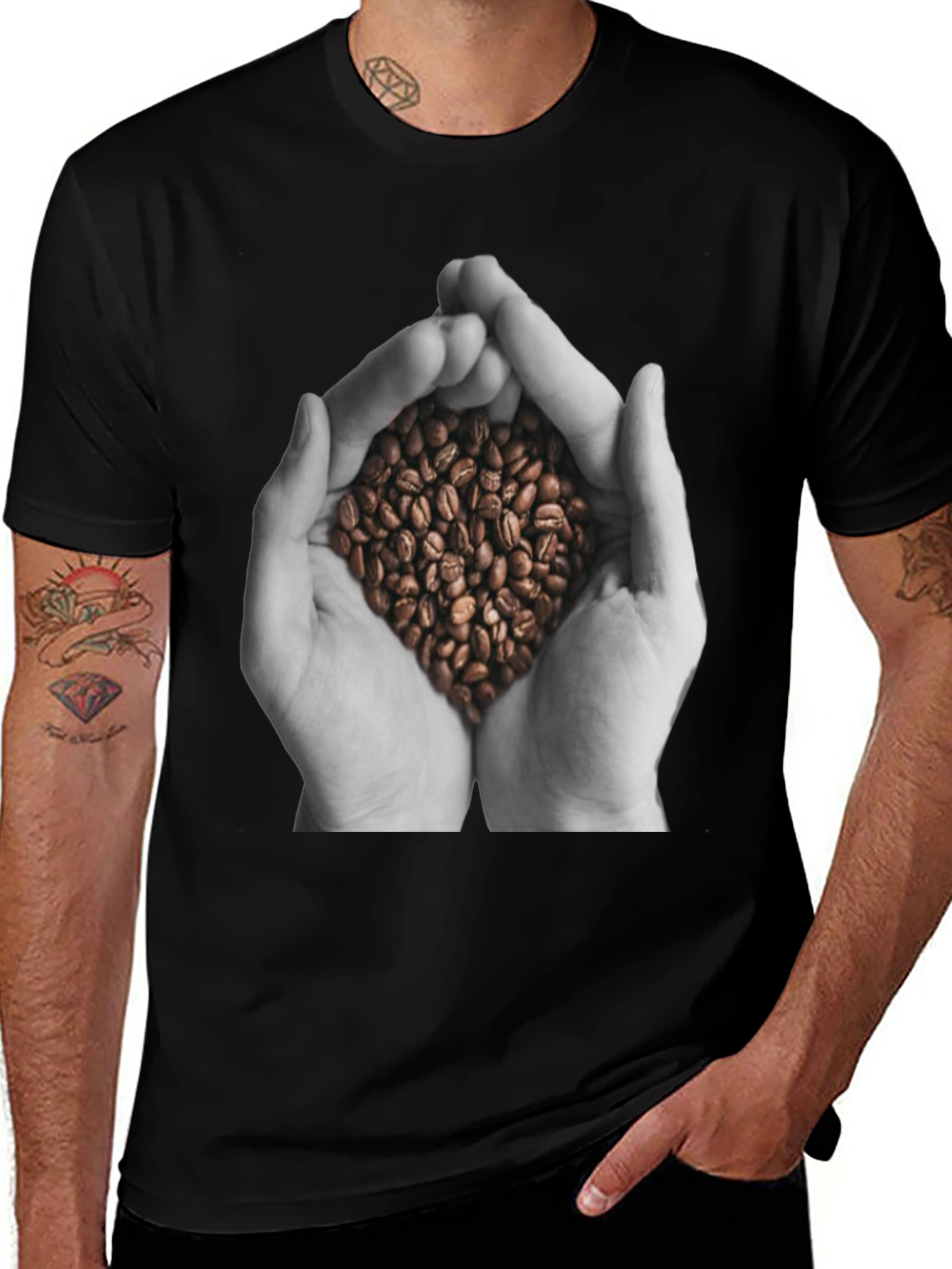 Coffee Bean Hand Graphic T-Shirt