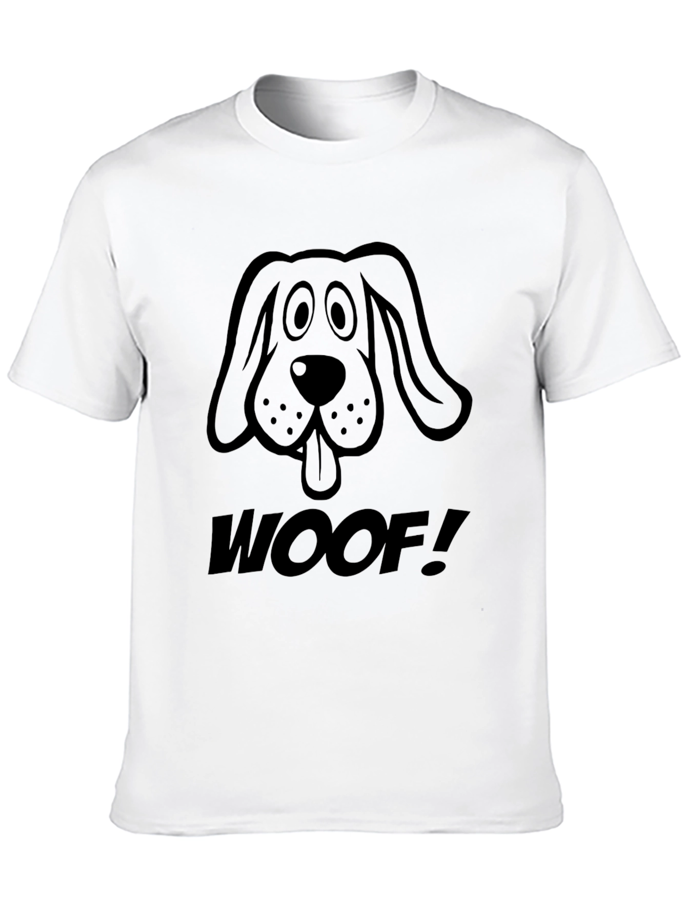Woof! Graphic Dog T-Shirt - Casual Black Tee