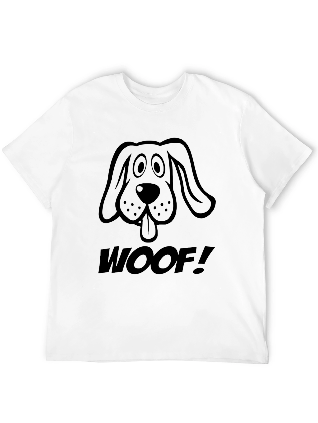 Woof! Graphic Dog T-Shirt - Casual Black Tee