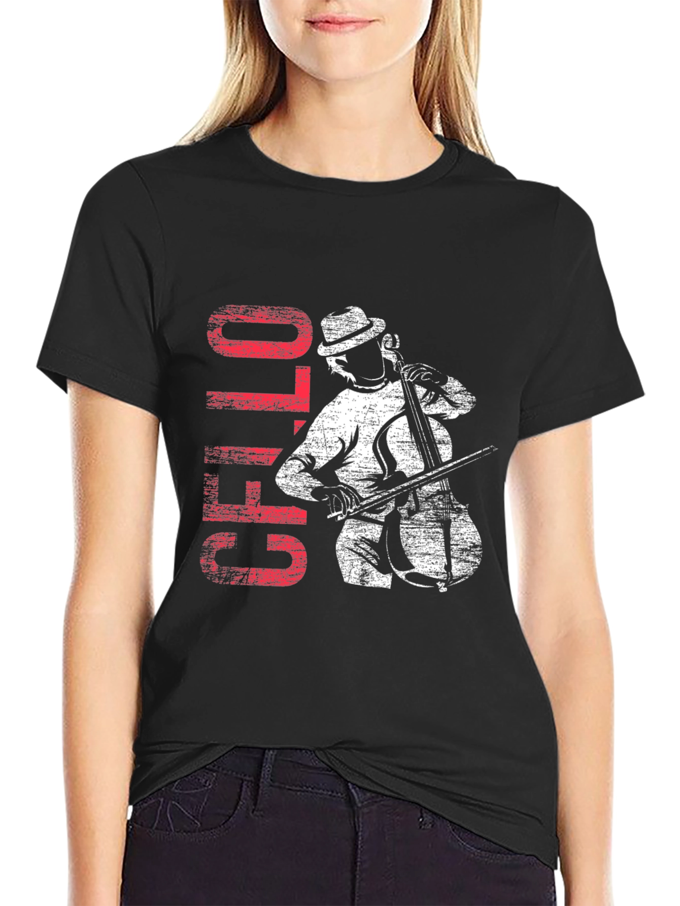 Cello Player Graphic T-Shirt - Music Lover Tee