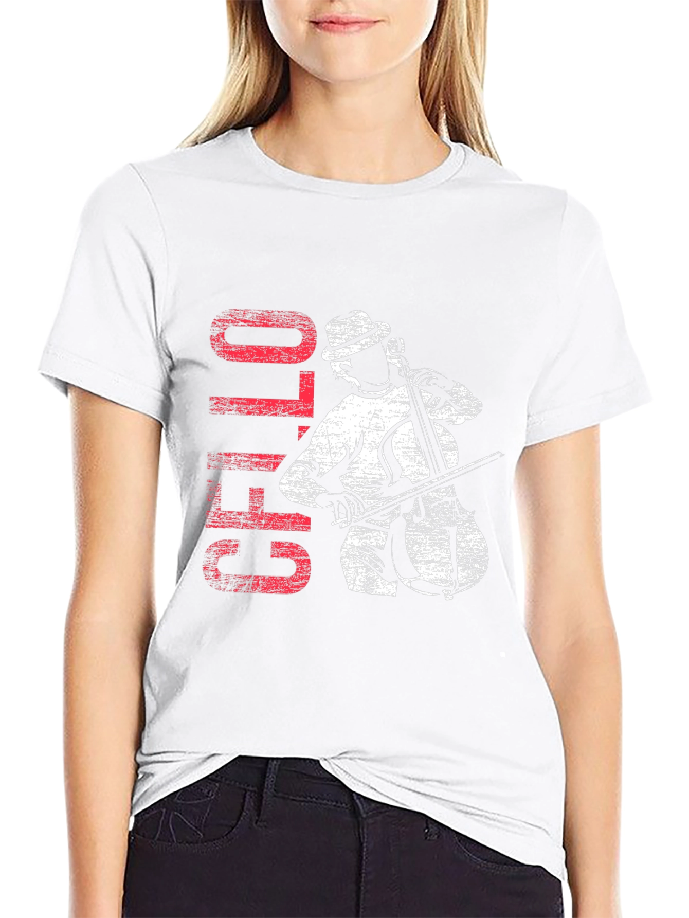 Cello Player Graphic T-Shirt - Music Lover Tee