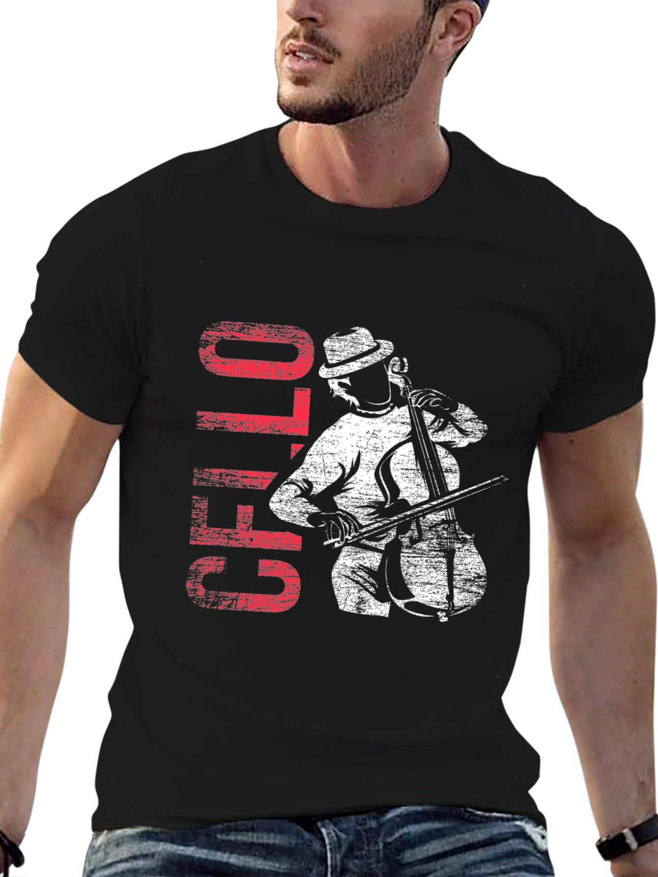 Cello Player Graphic T-Shirt - Music Lover Tee