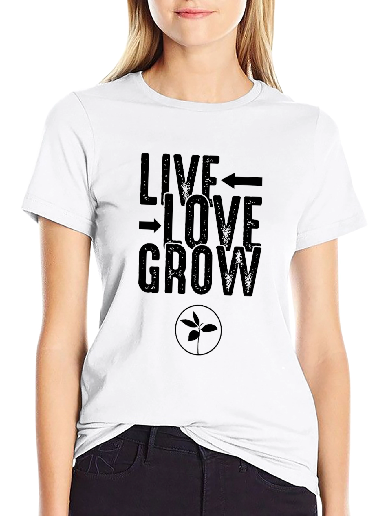 Live Love Grow Graphic Tee - Black