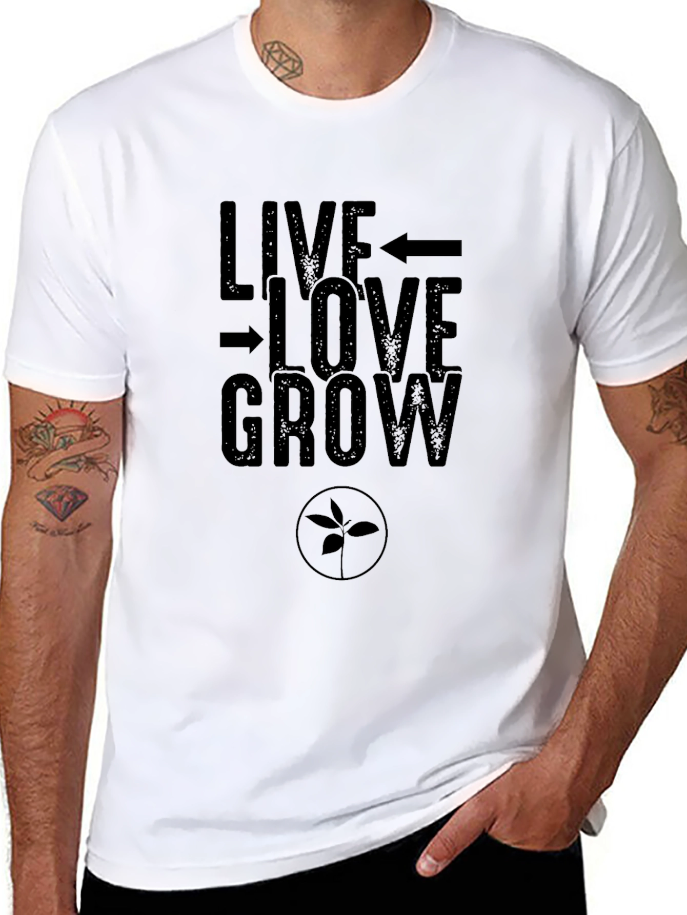 Live Love Grow Graphic Tee - Black
