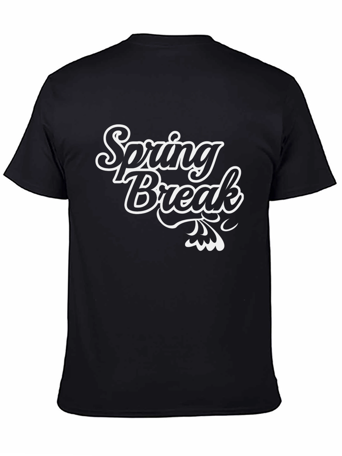 Spring Break Graphic Tee - Black Cotton Casual T-Shirt