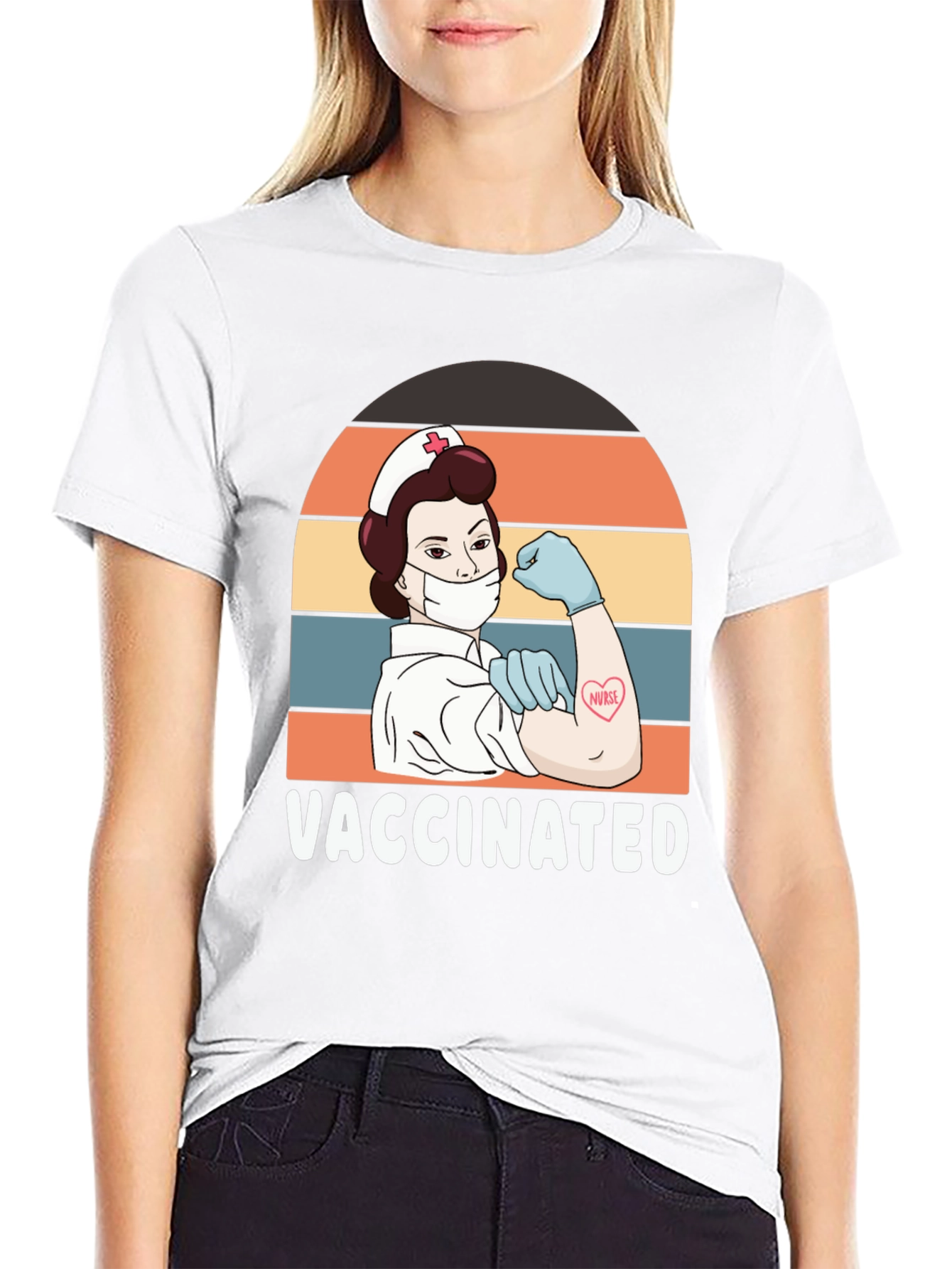 Vaccinated Nurse Graphic T-Shirt