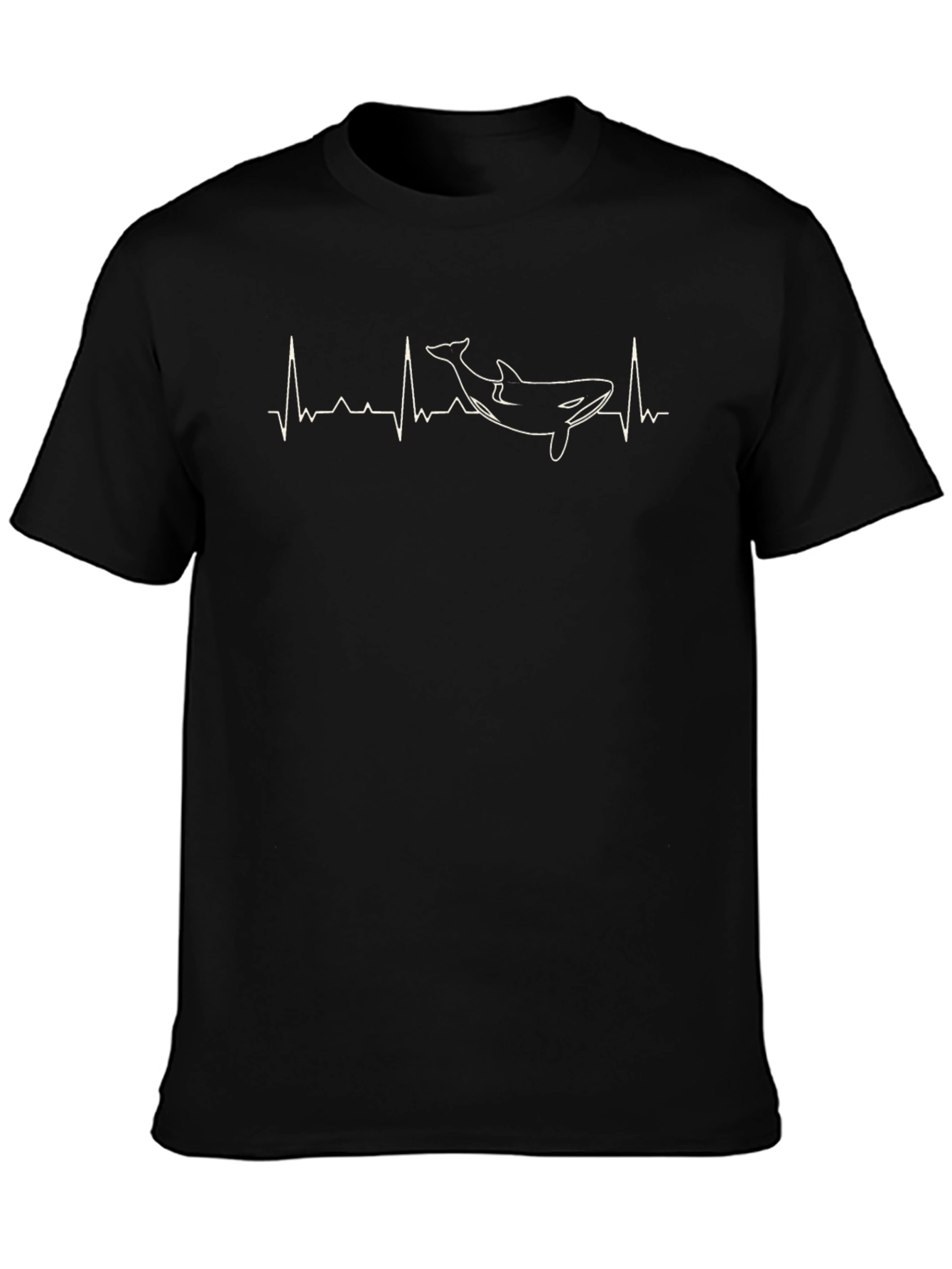 Orca Heartbeat T-Shirt - Black Cotton Tee