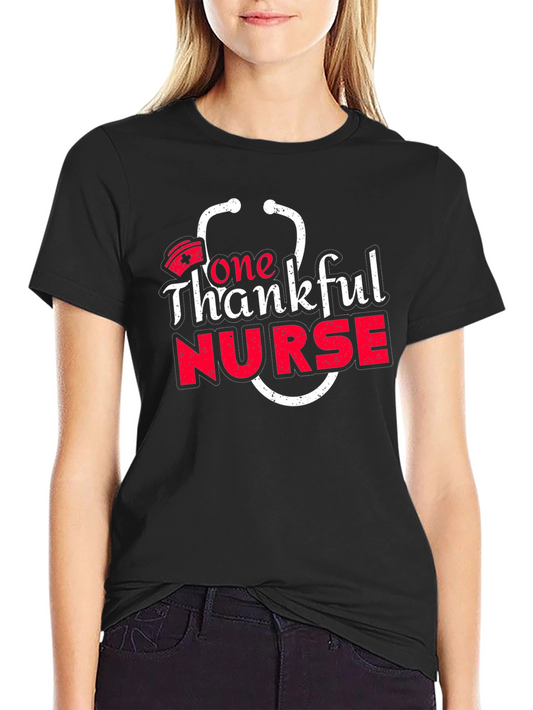 One Thankful Nurse Graphic Tee - Soft Cotton Blend