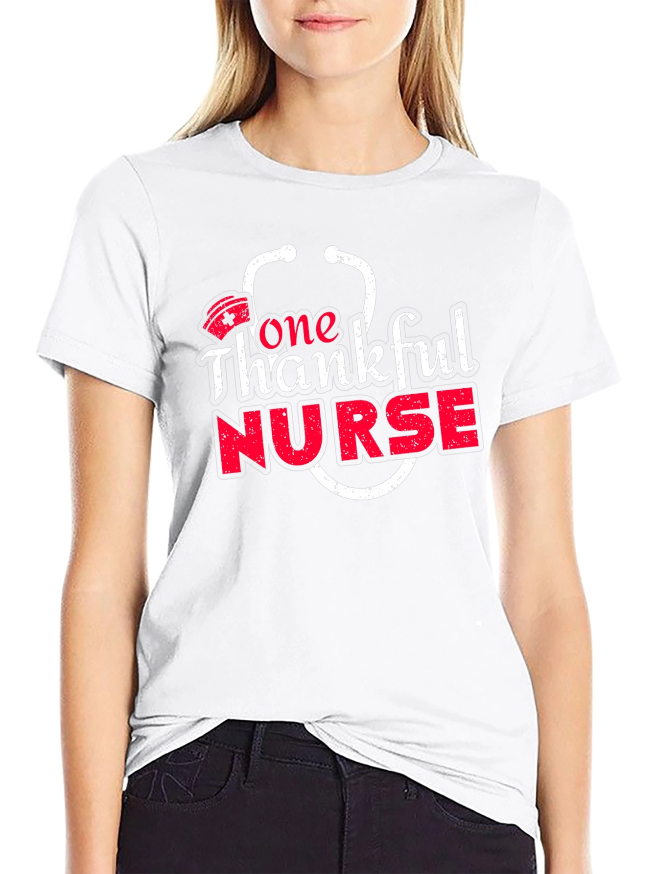 One Thankful Nurse Graphic Tee - Soft Cotton Blend