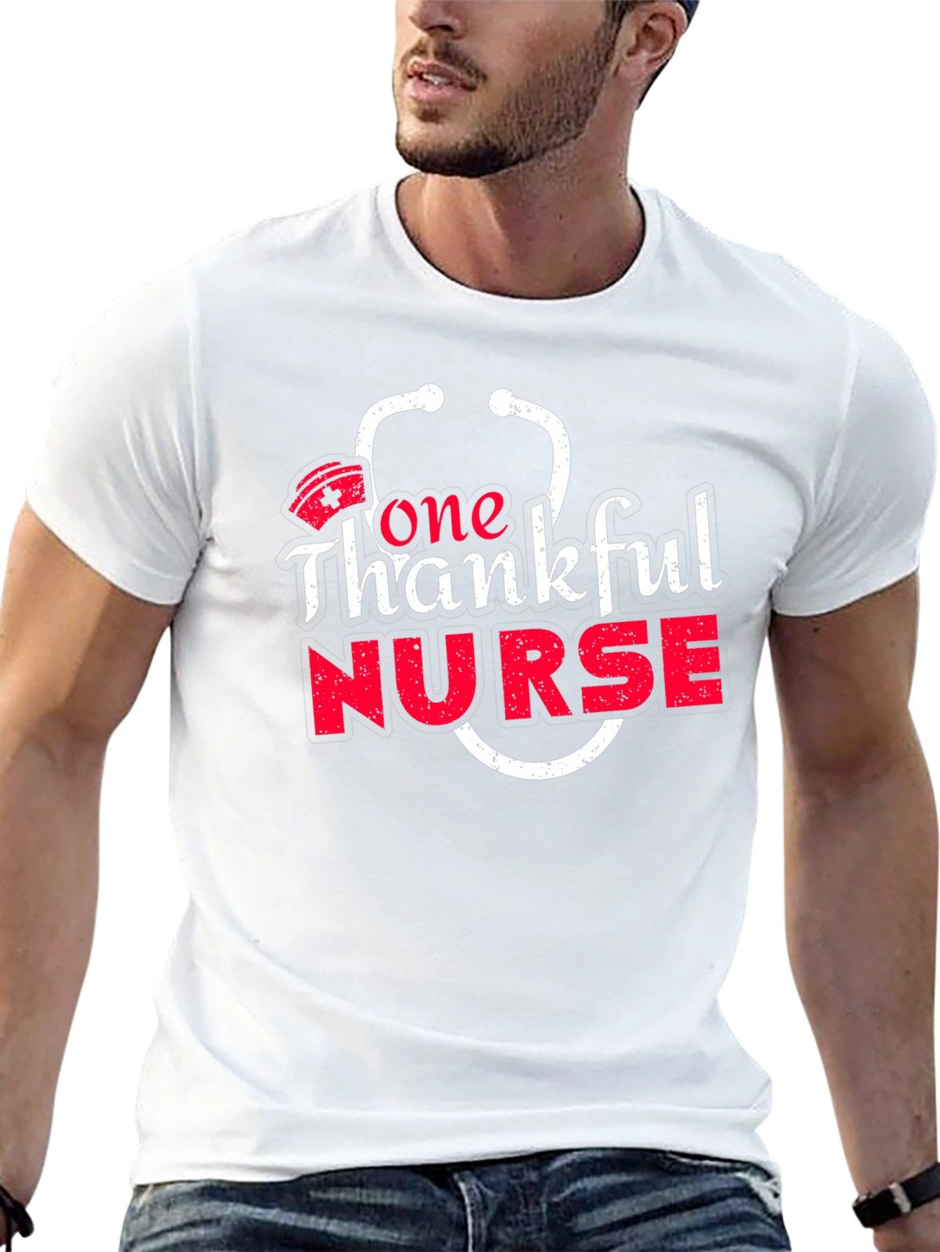 One Thankful Nurse Graphic Tee - Soft Cotton Blend