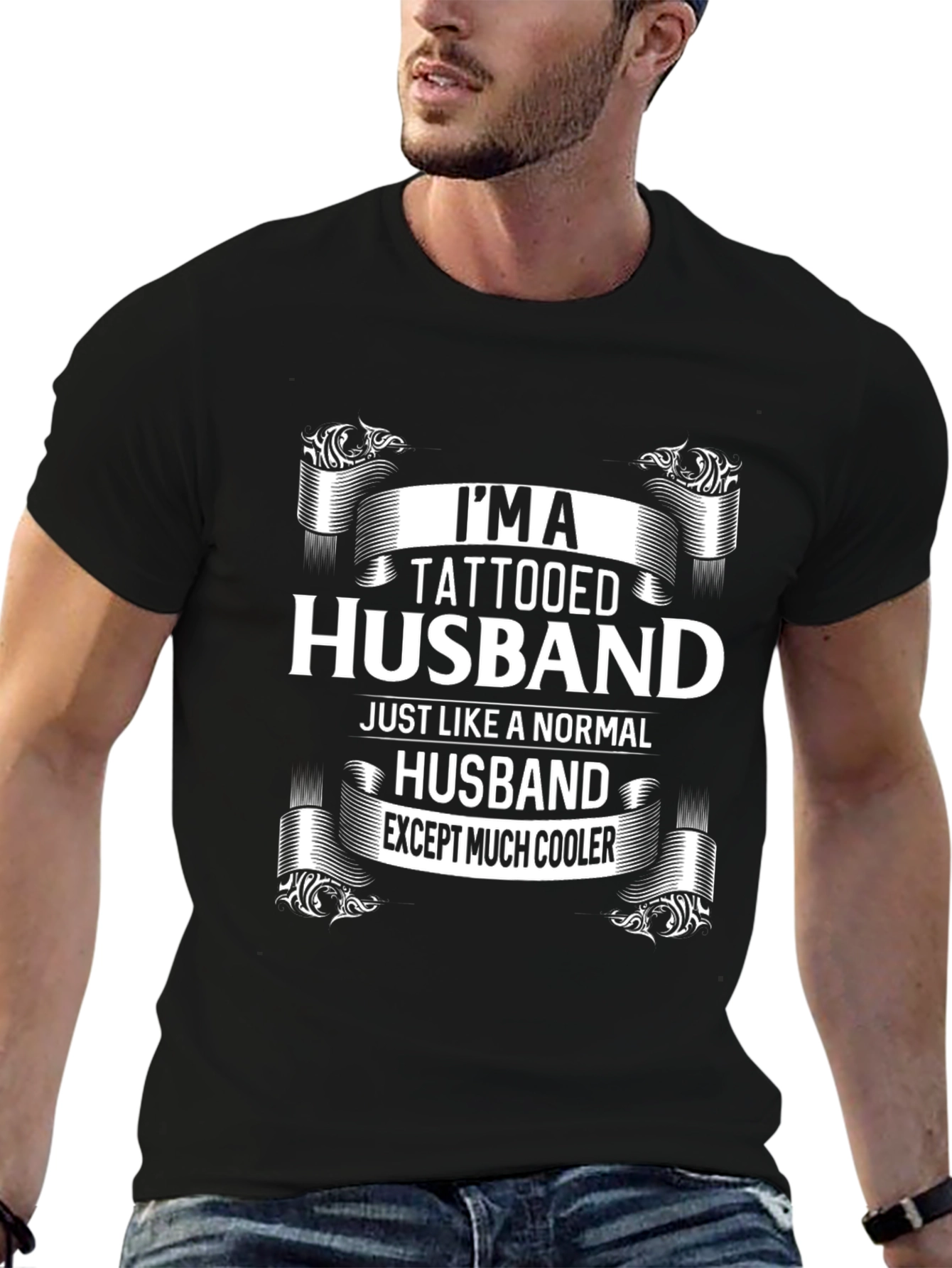 Tattooed Husband Graphic T-Shirt - Cool Husband Tee