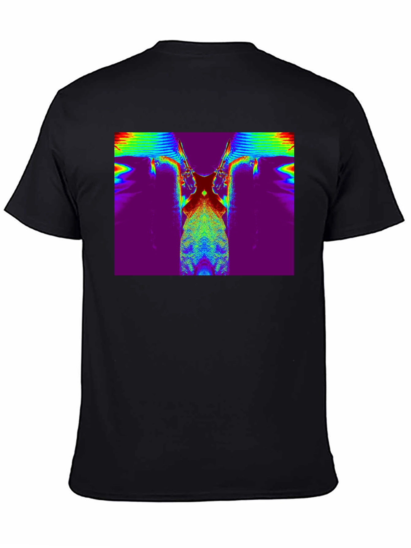 Retro Glitch Art T-Shirt - Mens Black Tee