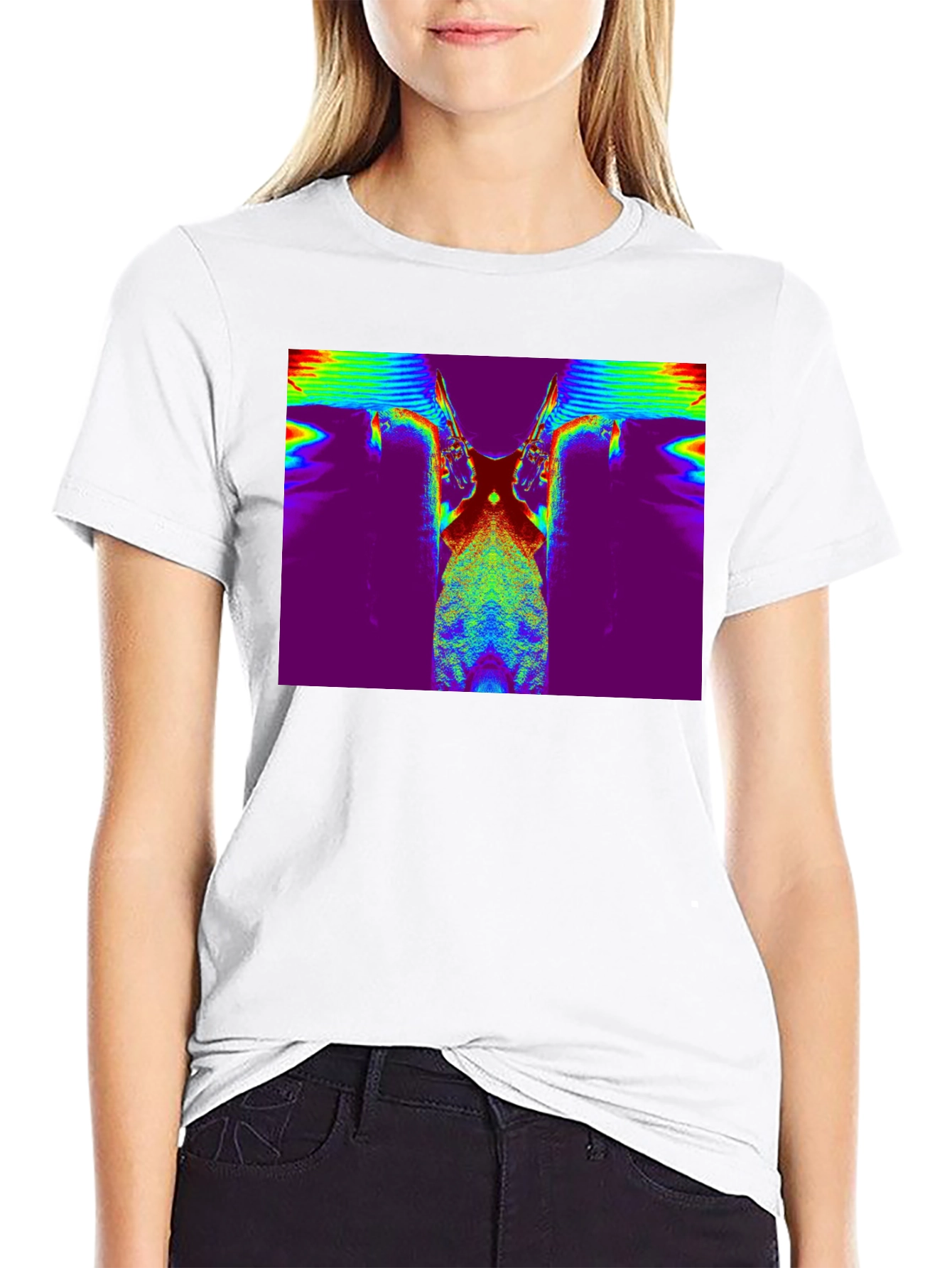 Retro Glitch Art T-Shirt - Mens Black Tee