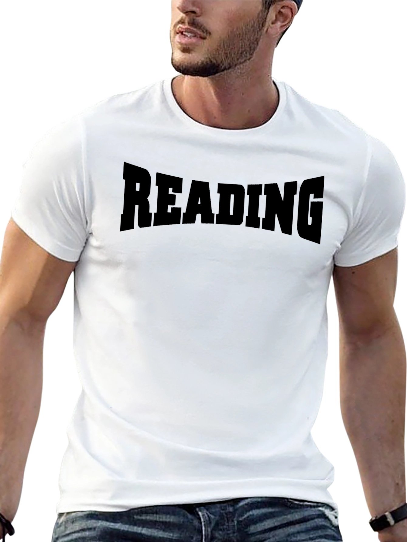 READING Black Graphic Tee Shirt