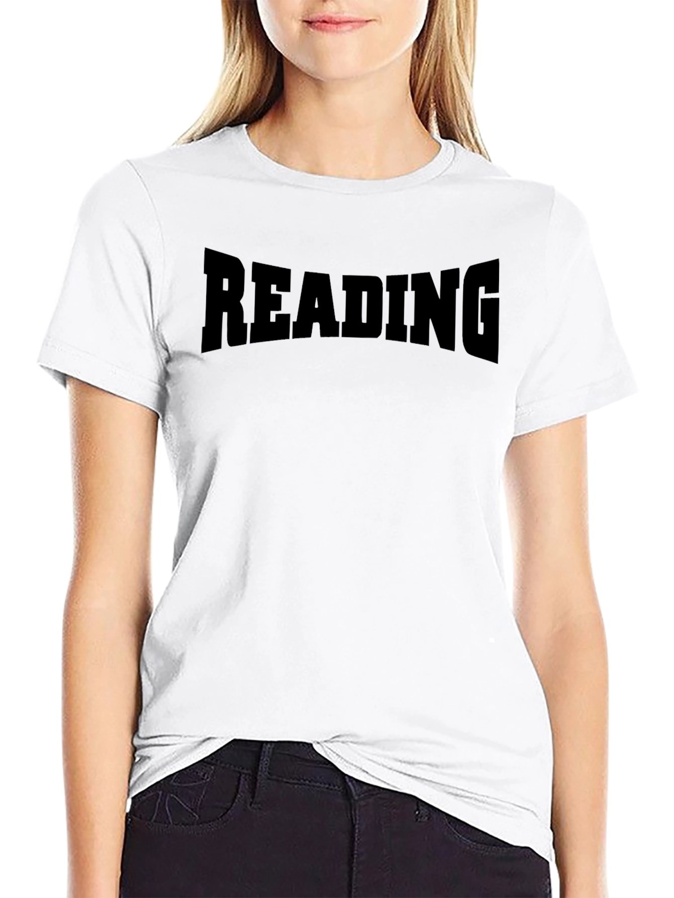 READING Black Graphic Tee Shirt