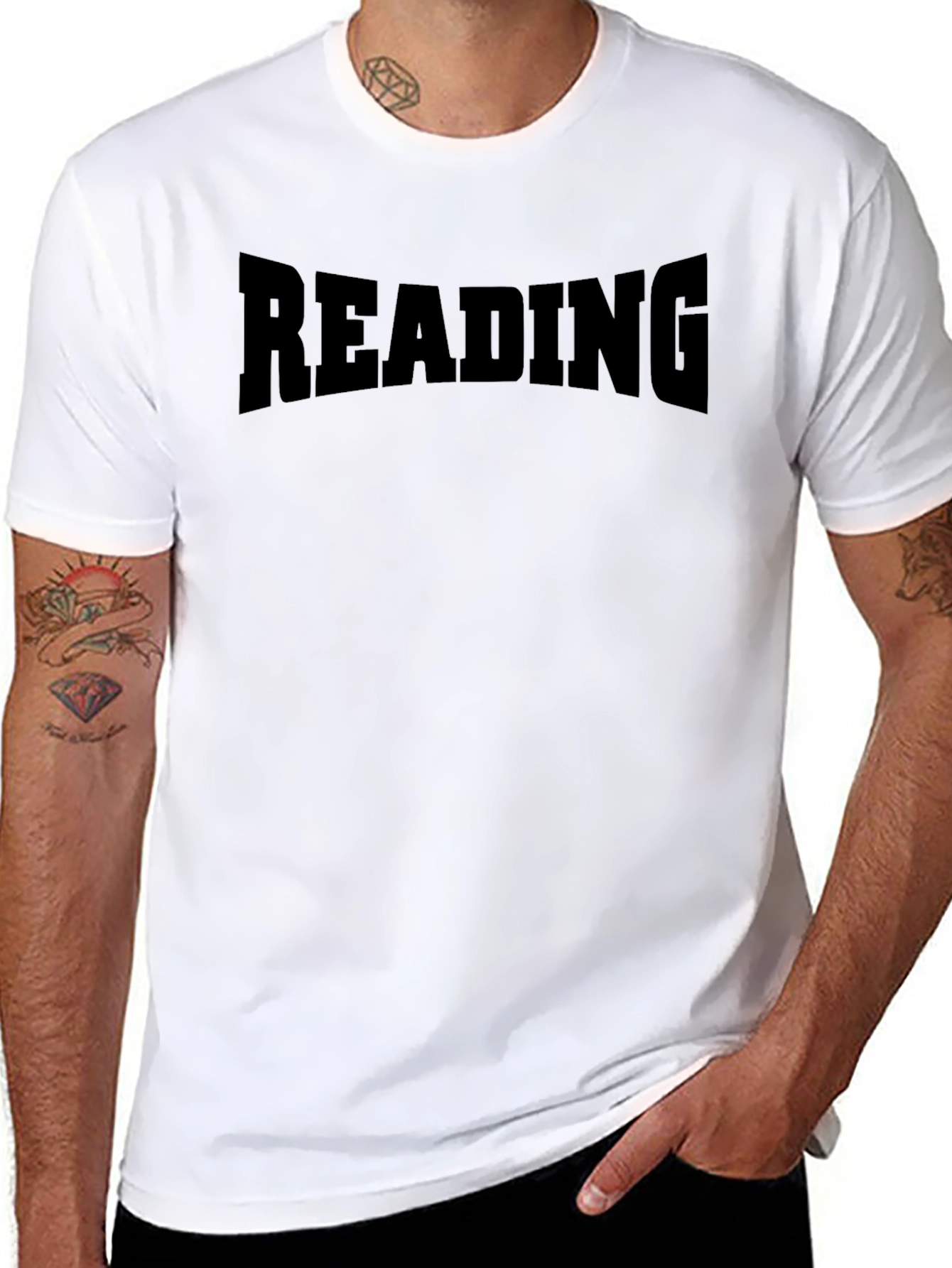 READING Black Graphic Tee Shirt