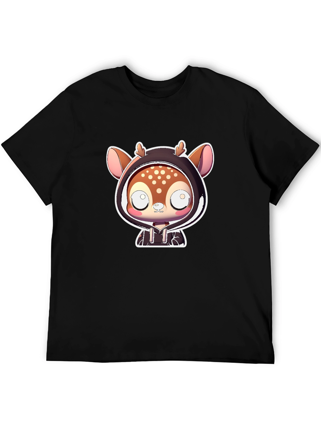 Cute Deer in Hoodie Graphic Tee