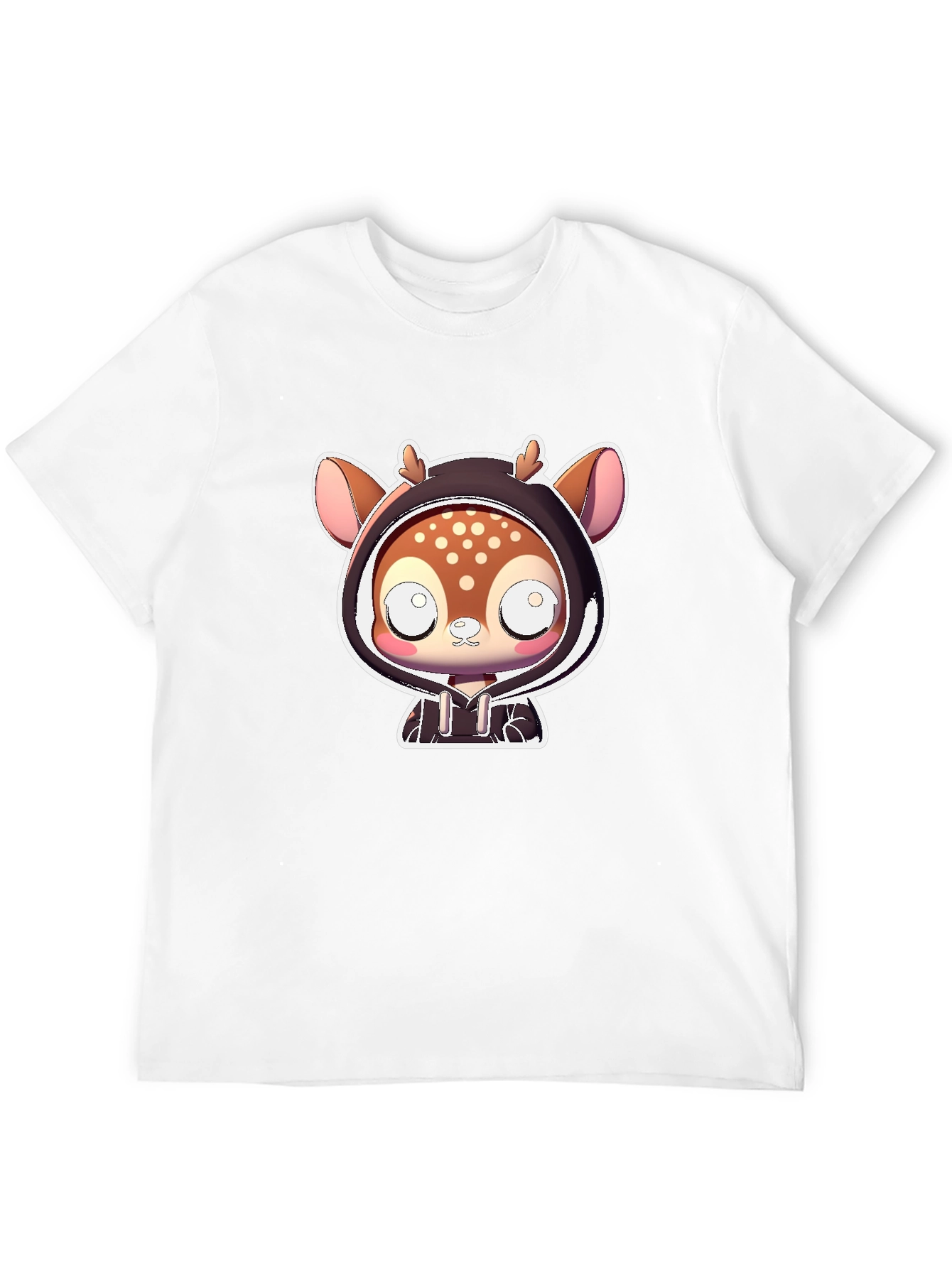 Cute Deer in Hoodie Graphic Tee
