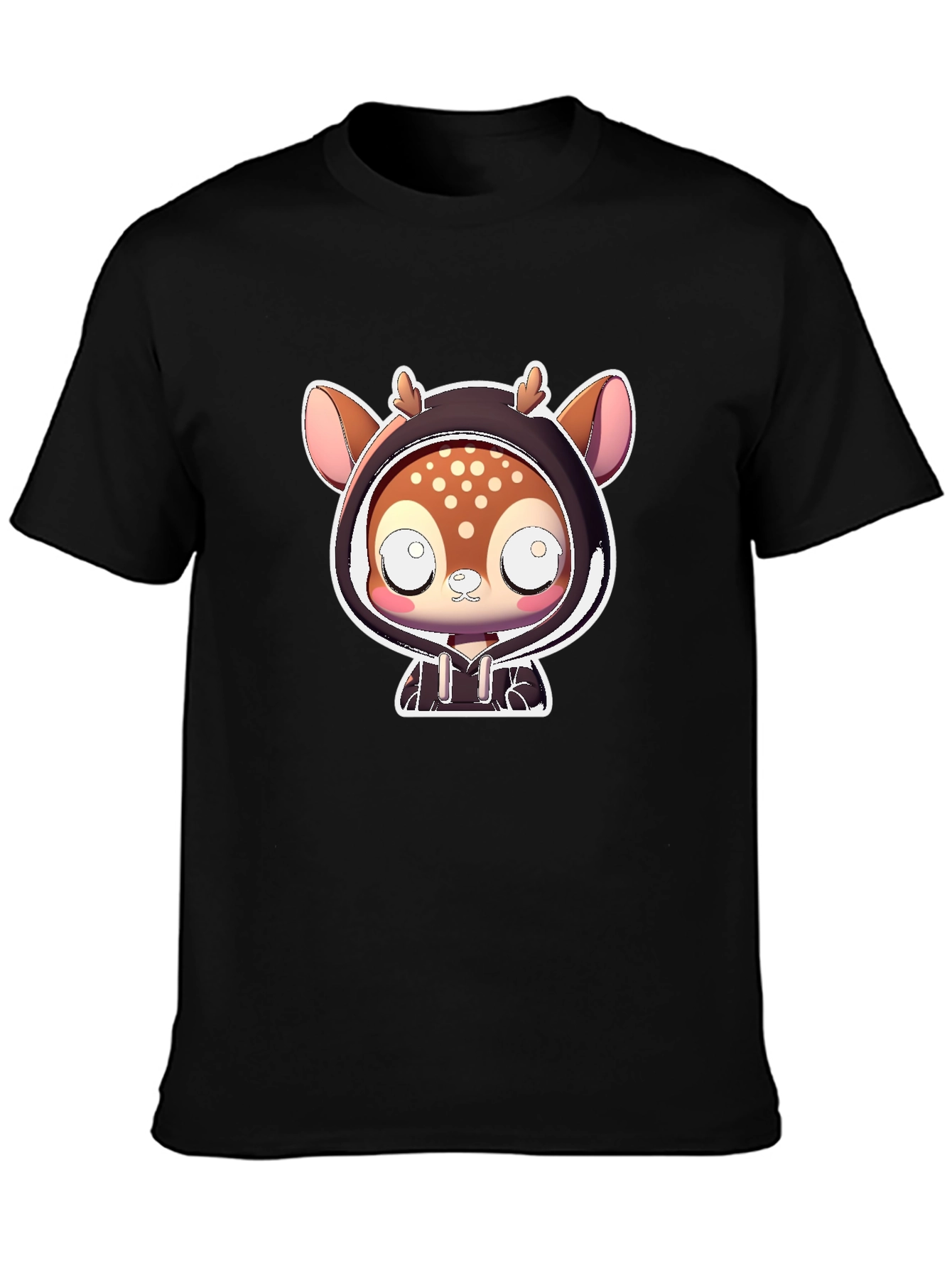 Cute Deer in Hoodie Graphic Tee
