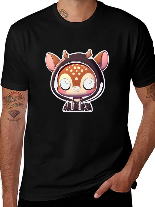 Cute Deer in Hoodie Graphic Tee