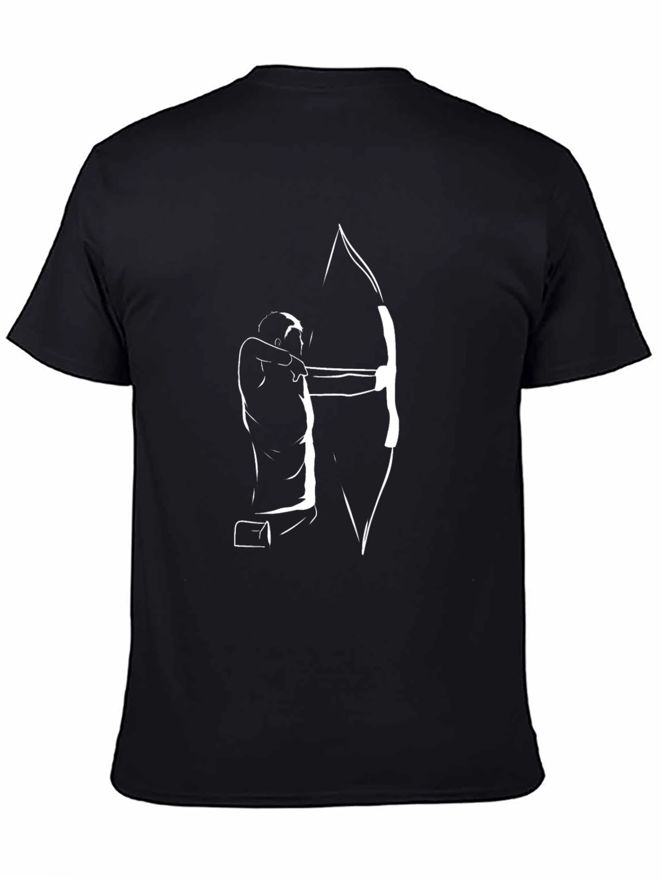 Archer Silhouette Tee - Black Cotton Graphic T-Shirt