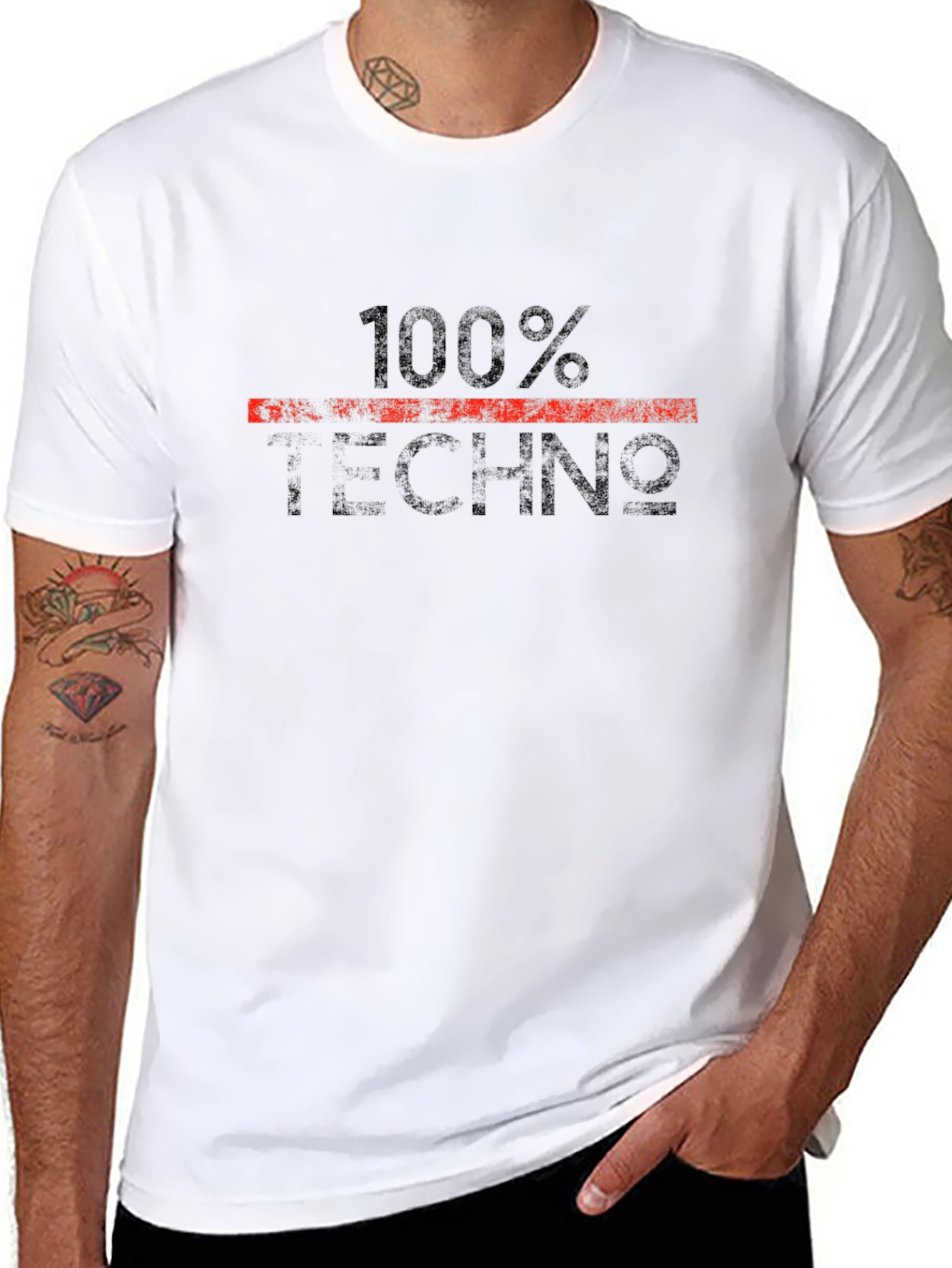 100% Techno Black Graphic Tee