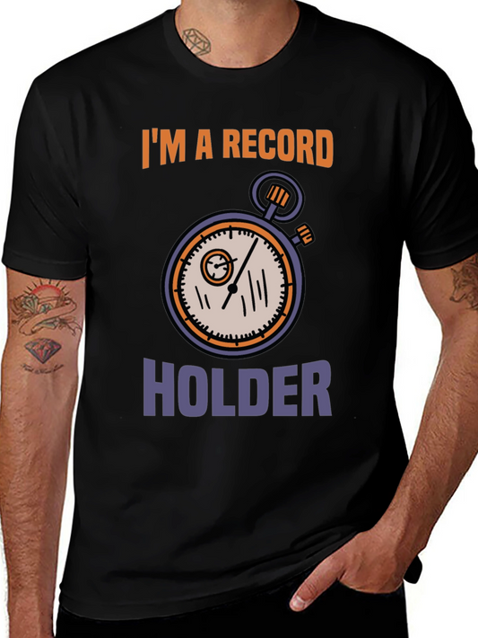 Record Holder Graphic Tee - Unique Design
