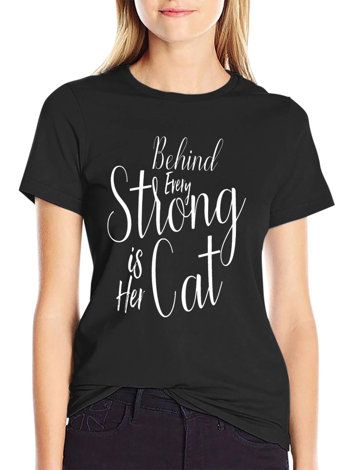 Behind Every Strong Is Her Cat T-Shirt