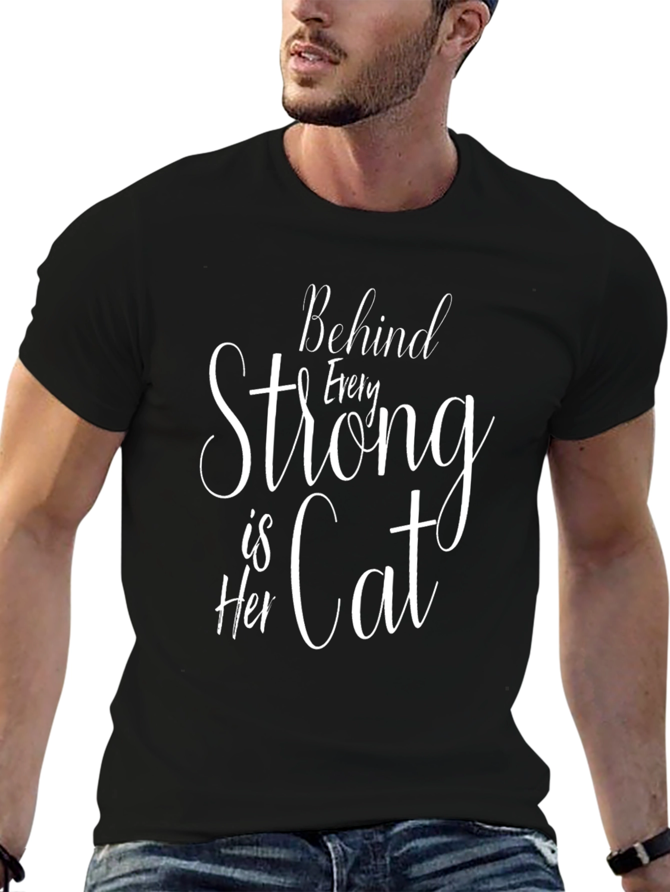 Behind Every Strong Is Her Cat T-Shirt
