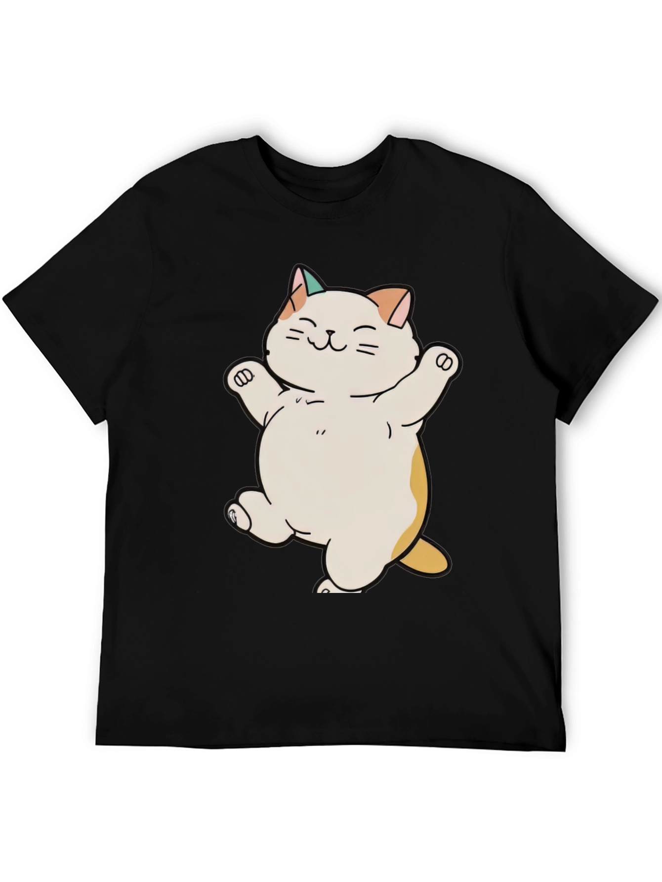 Cute Cat T-Shirt - Happy Cartoon Kitty Design