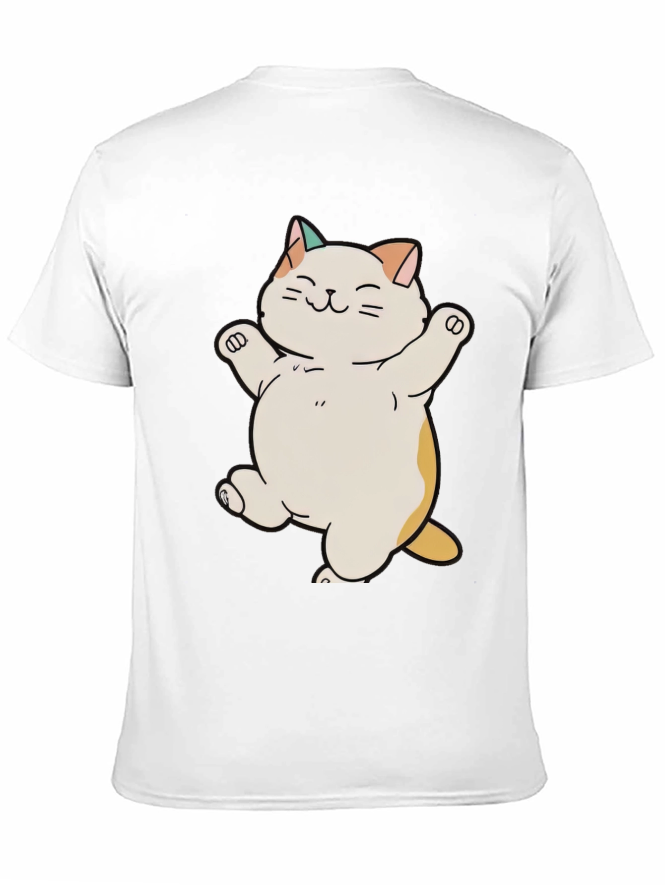 Cute Cat T-Shirt - Happy Cartoon Kitty Design