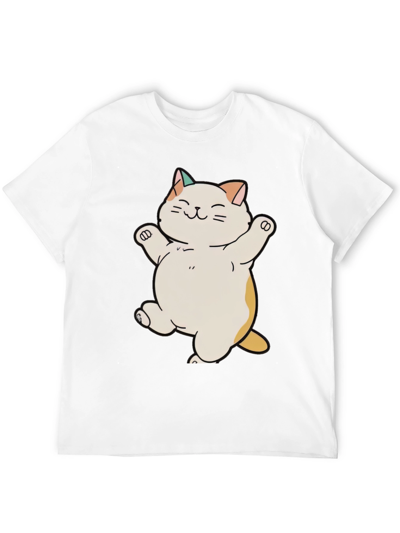 Cute Cat T-Shirt - Happy Cartoon Kitty Design