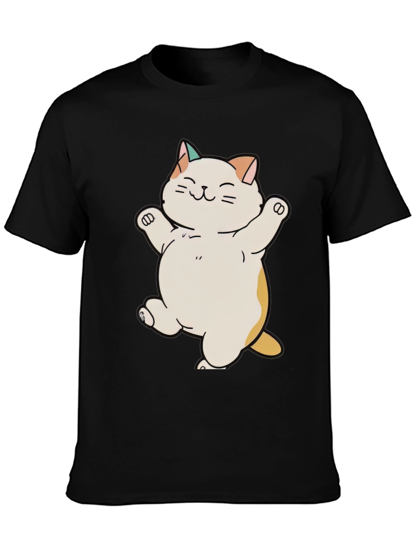 Cute Cat T-Shirt - Happy Cartoon Kitty Design