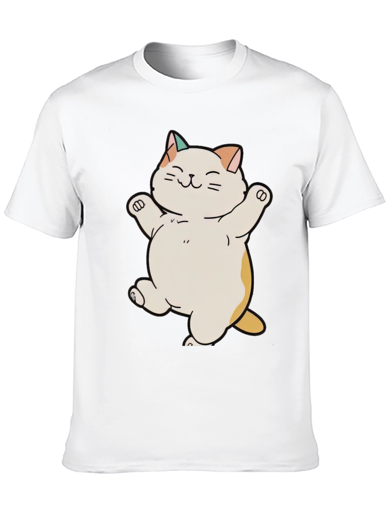 Cute Cat T-Shirt - Happy Cartoon Kitty Design