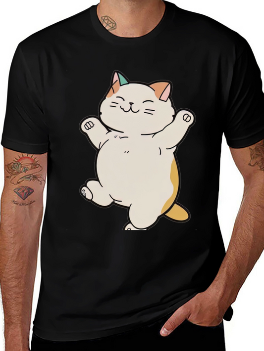 Cute Cat T-Shirt - Happy Cartoon Kitty Design