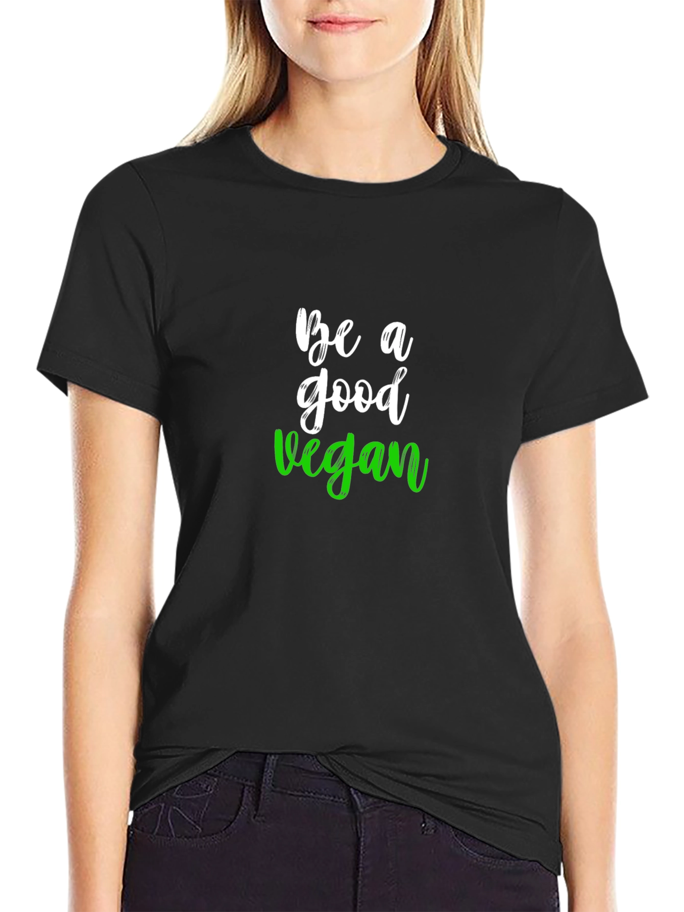 Be A Good Vegan Graphic Tee - Black