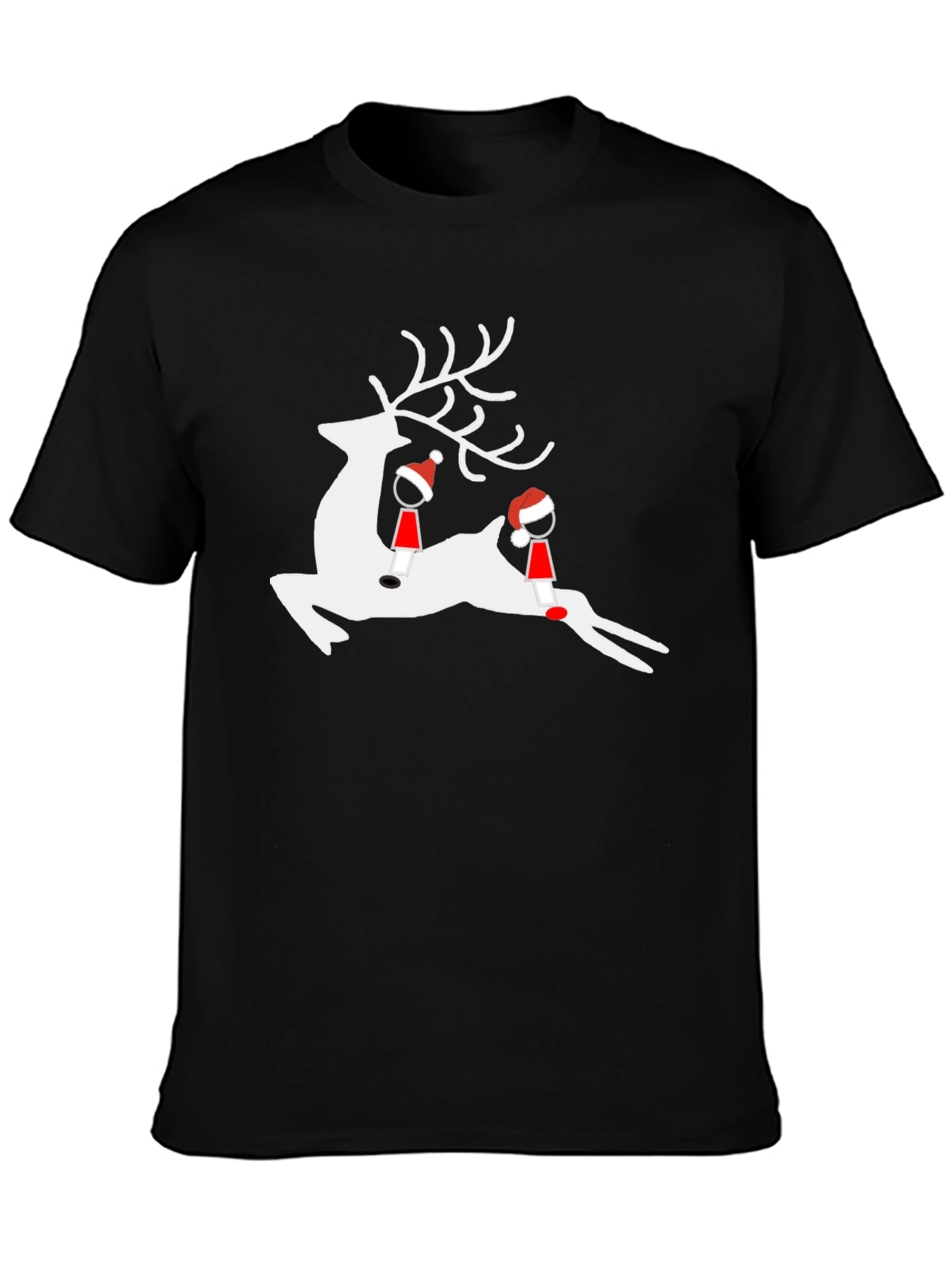 Reindeer Graphic Tee - Holiday Festive Shirt