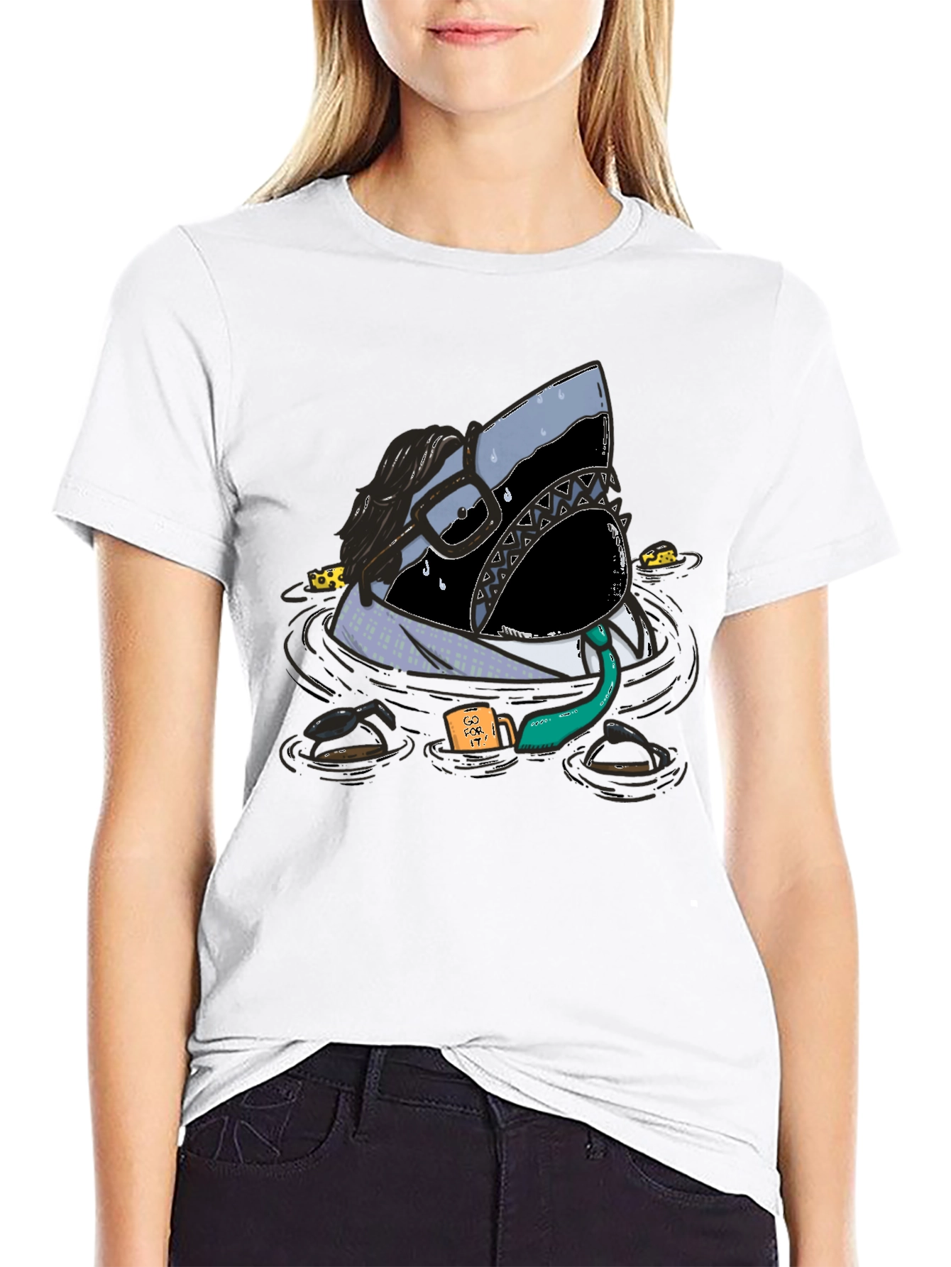 Shark Business T-Shirt: Funny Novelty Tee for Men