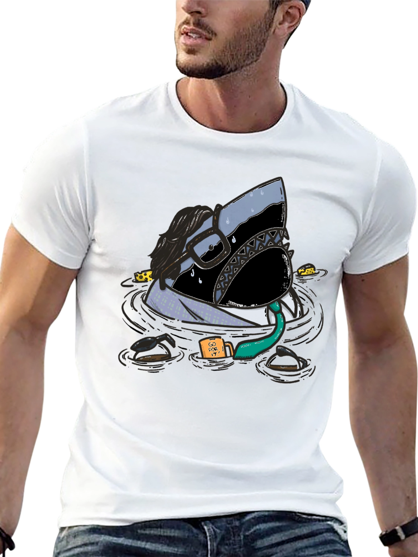 Shark Business T-Shirt: Funny Novelty Tee for Men