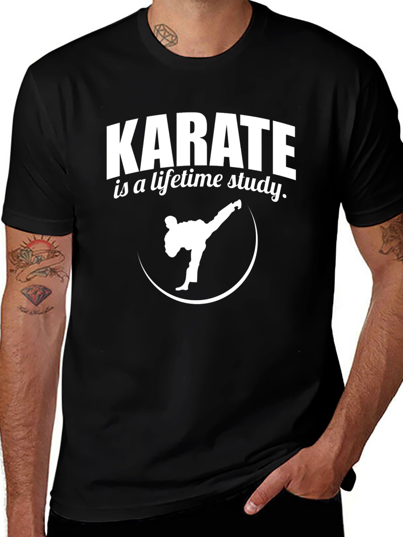 Karate Lifetime Study Graphic Tee - Black