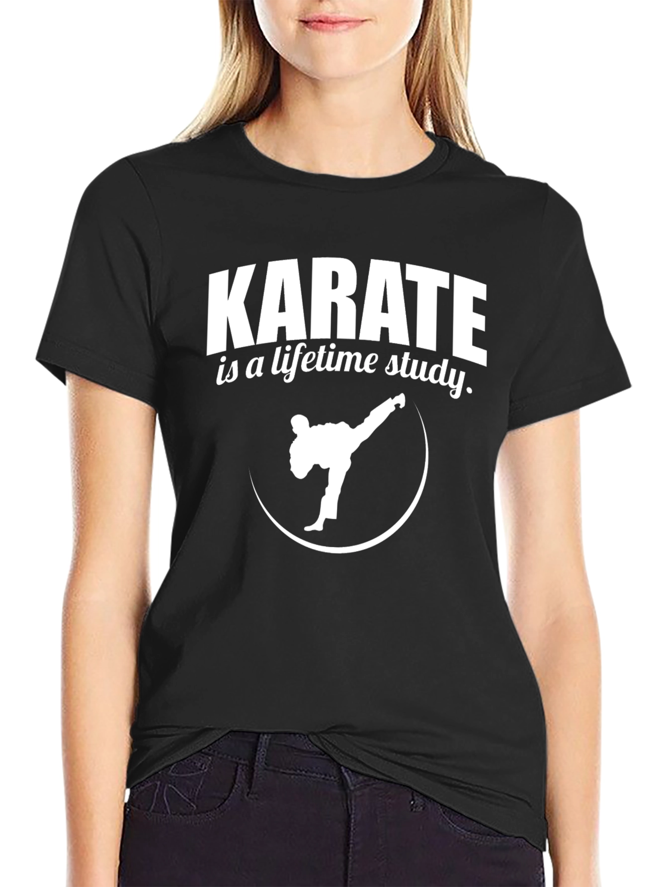 Karate Lifetime Study Graphic Tee - Black